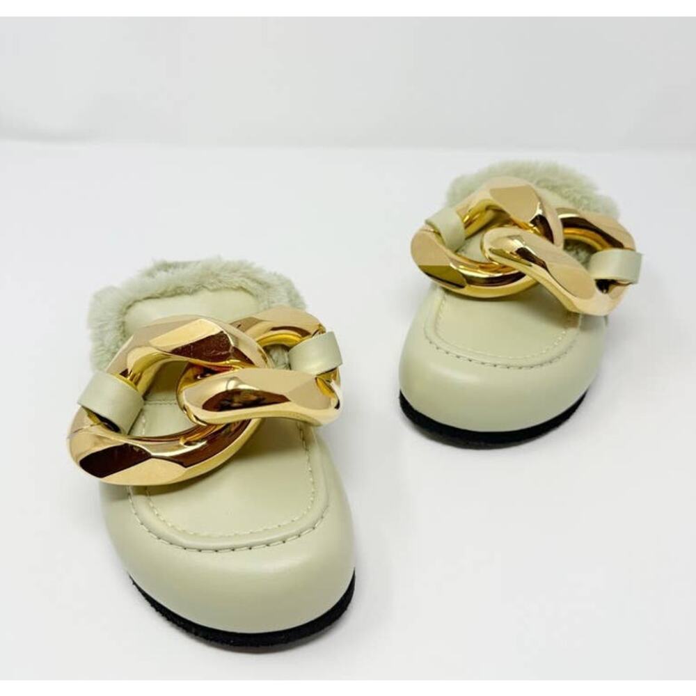 NEW JW Anderson Fuzzy Mule Clog Slip On Flat Light Mint Green EU 36 - Picture 10 of 12